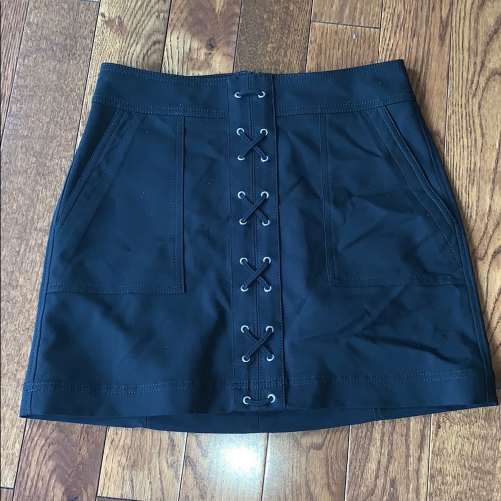 Express Lace Up Style Black Mini Skirt